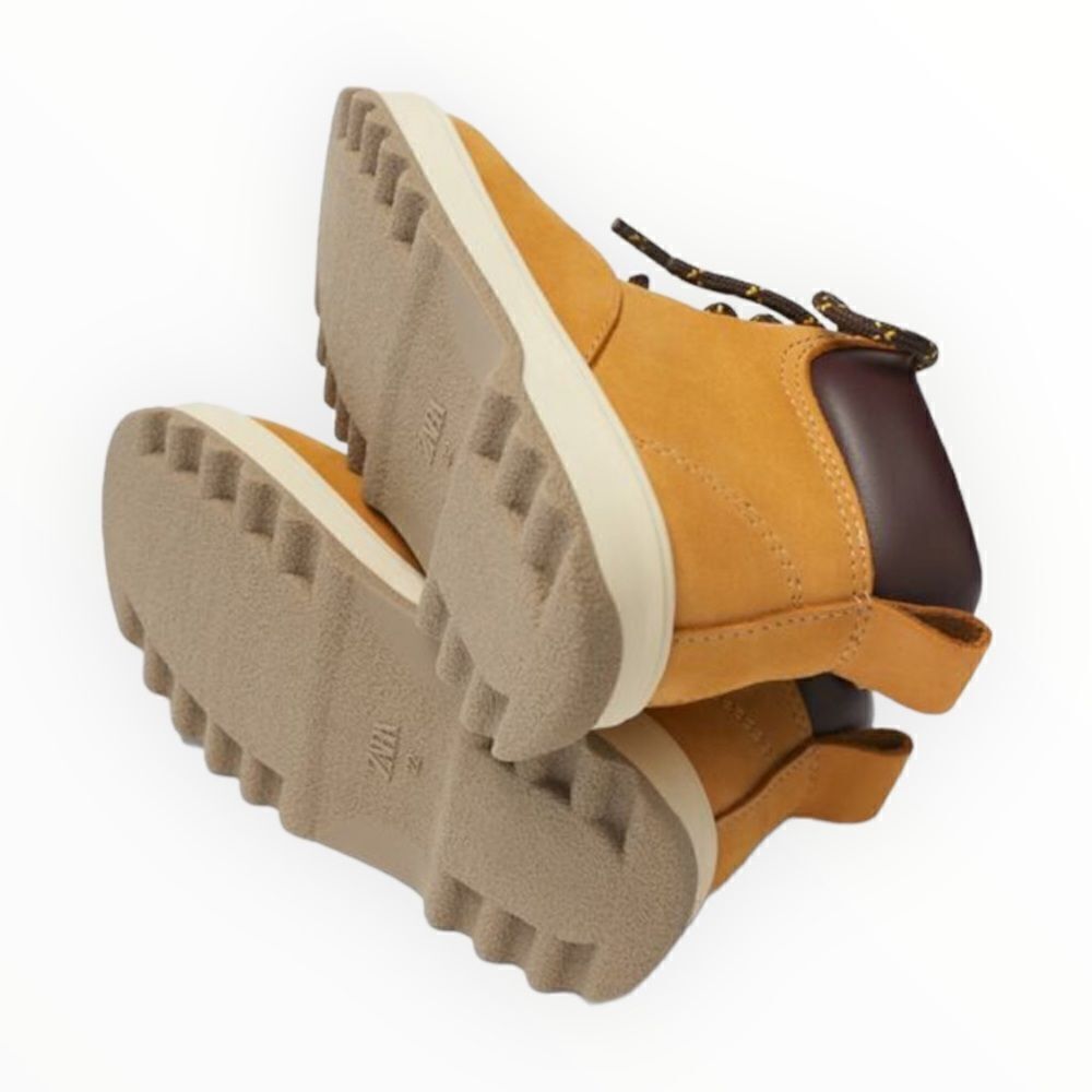 ZARA Kids | Mustard | LEATHER BOOTS - Picture 3 of 7